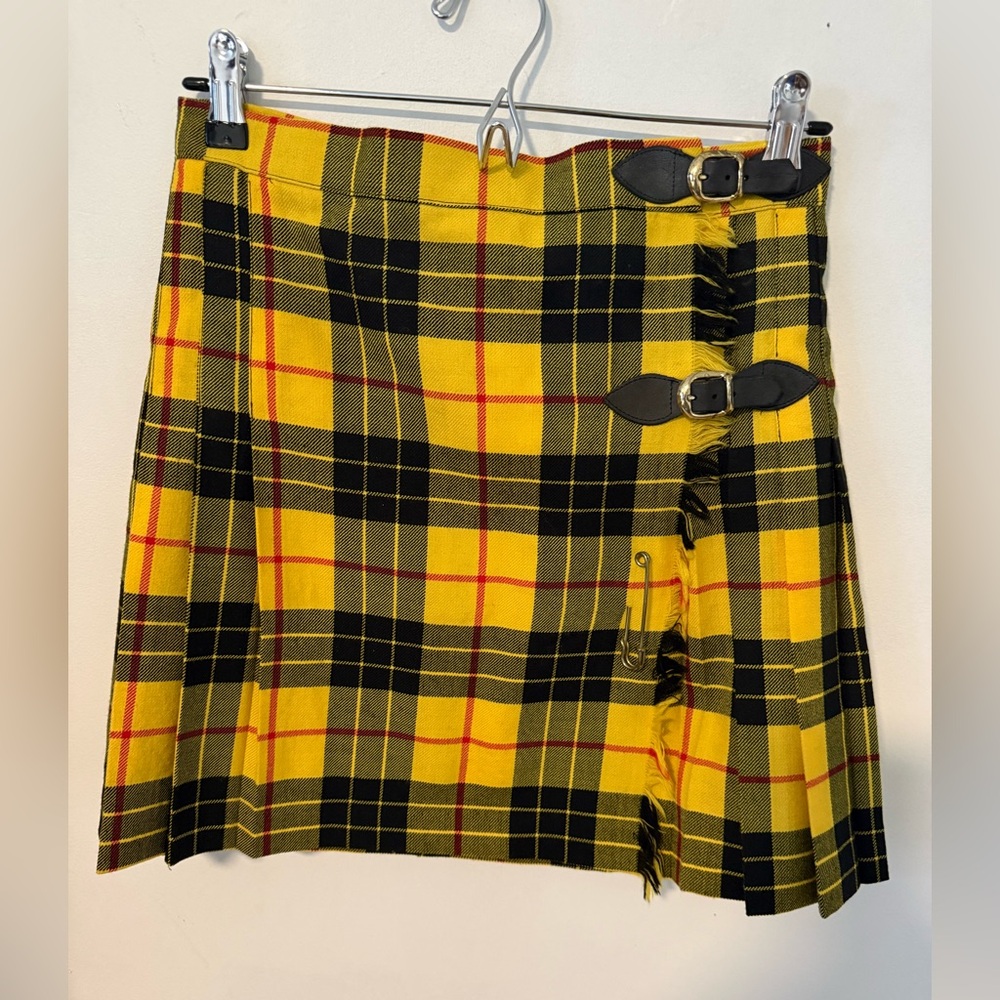 Vintage Yellow Tartan Mini Skirt